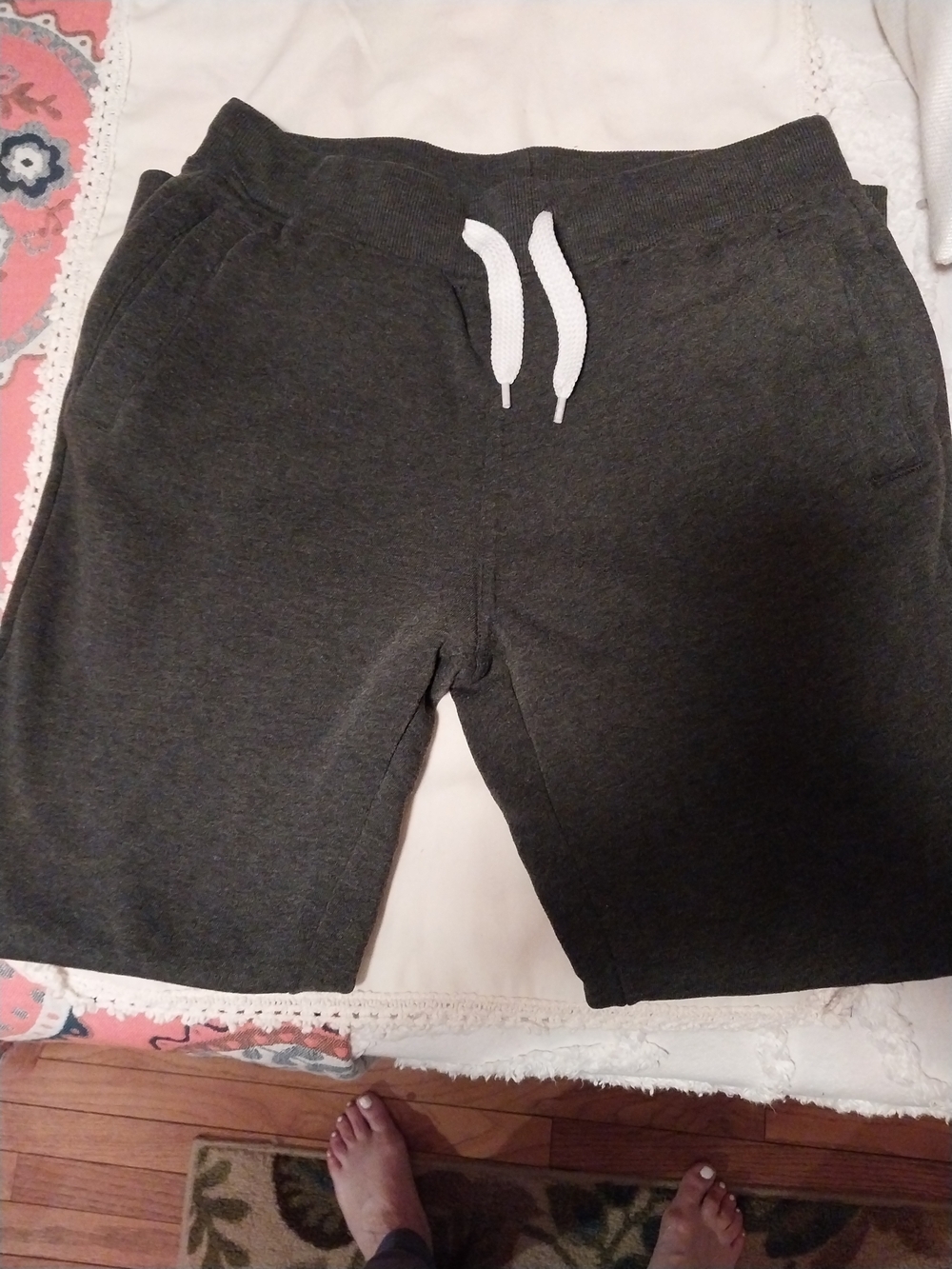 South Pole Dark Gray Knit Joggers with White Drawstring